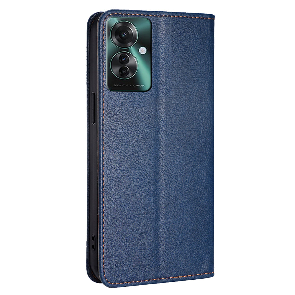 For Oppo Reno11 F 5G / F25 Pro 5G Case Solid Color PU Leather Flip Wallet Cover Cell Phone Accessory Wholesale - Blue