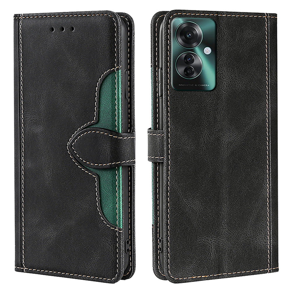 For Oppo Reno11 F 5G / F25 Pro 5G Case Skin-Touch Leather Wallet Wholesale Phone Cover - Black