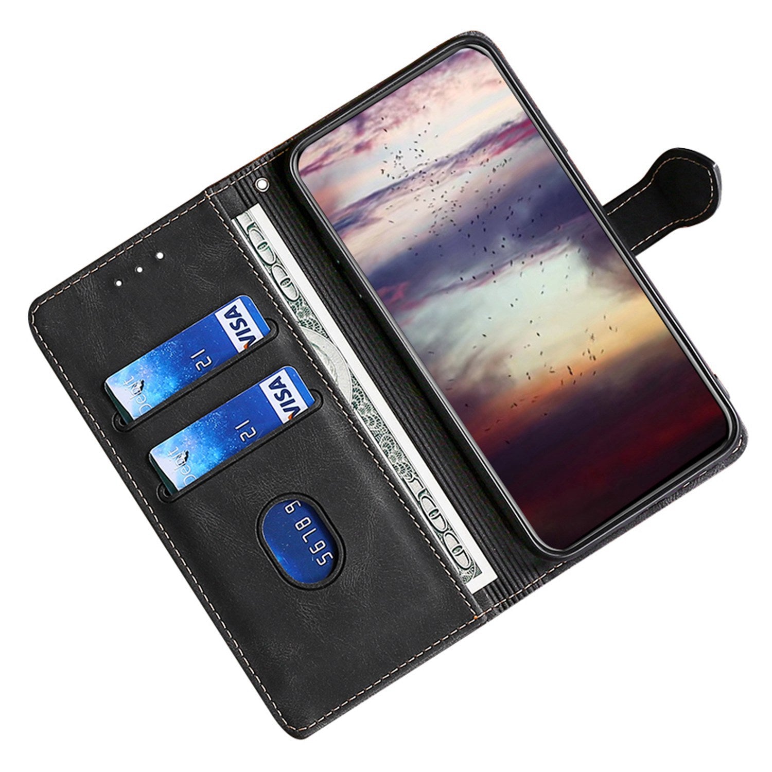 For Oppo Reno11 F 5G / F25 Pro 5G Case Skin-Touch Leather Wallet Wholesale Phone Cover - Black