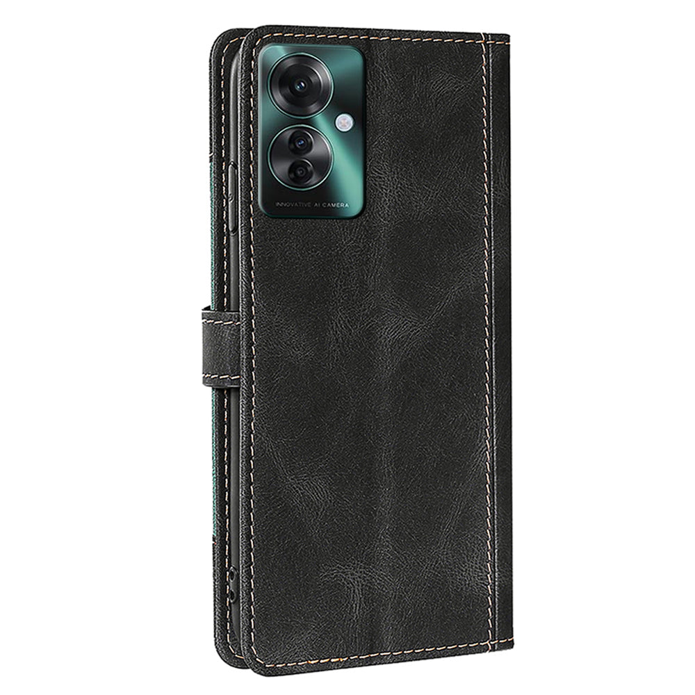 For Oppo Reno11 F 5G / F25 Pro 5G Case Skin-Touch Leather Wallet Wholesale Phone Cover - Black