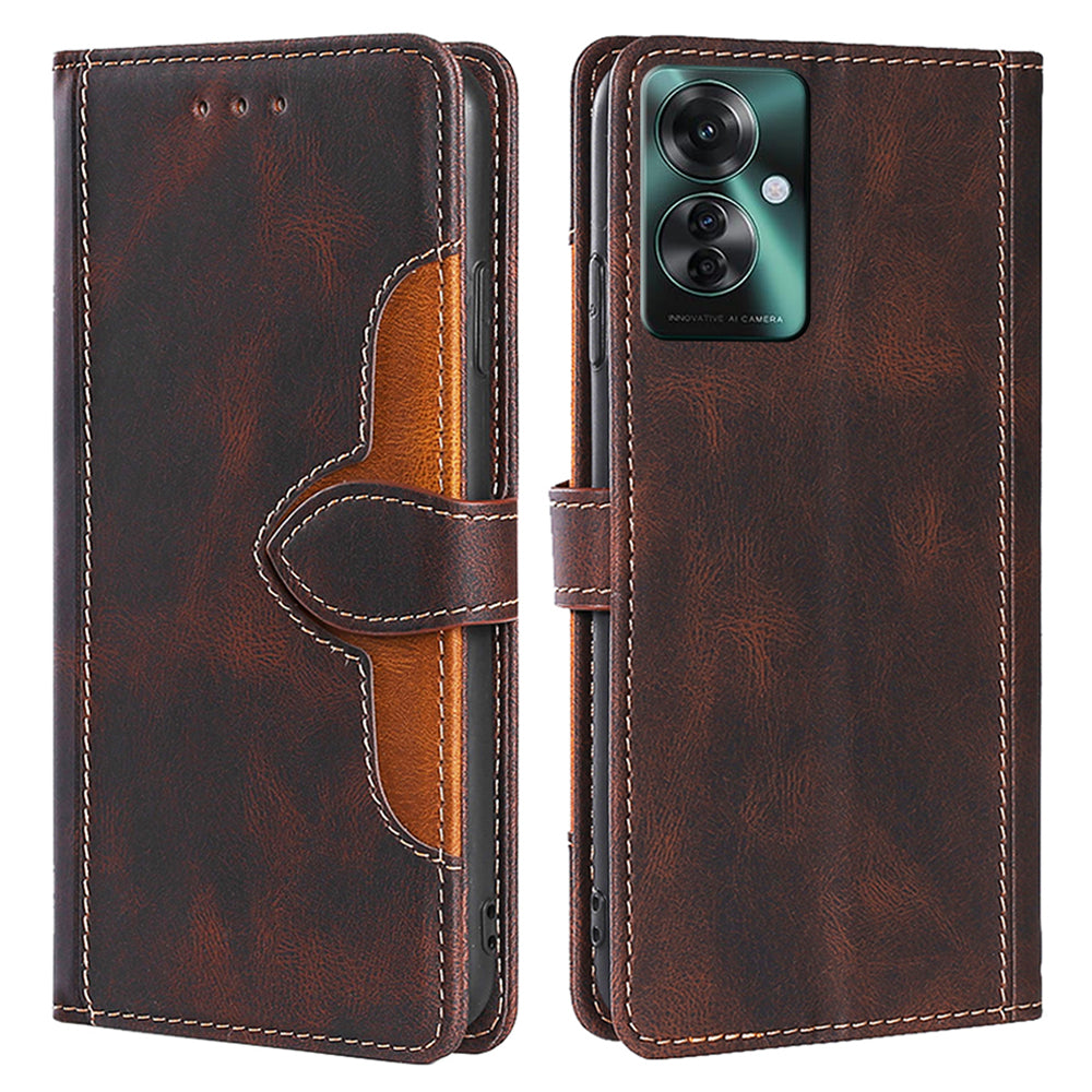 For Oppo Reno11 F 5G / F25 Pro 5G Case Skin-Touch Leather Wallet Wholesale Phone Cover - Brown