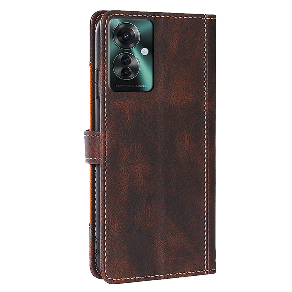 For Oppo Reno11 F 5G / F25 Pro 5G Case Skin-Touch Leather Wallet Wholesale Phone Cover - Brown