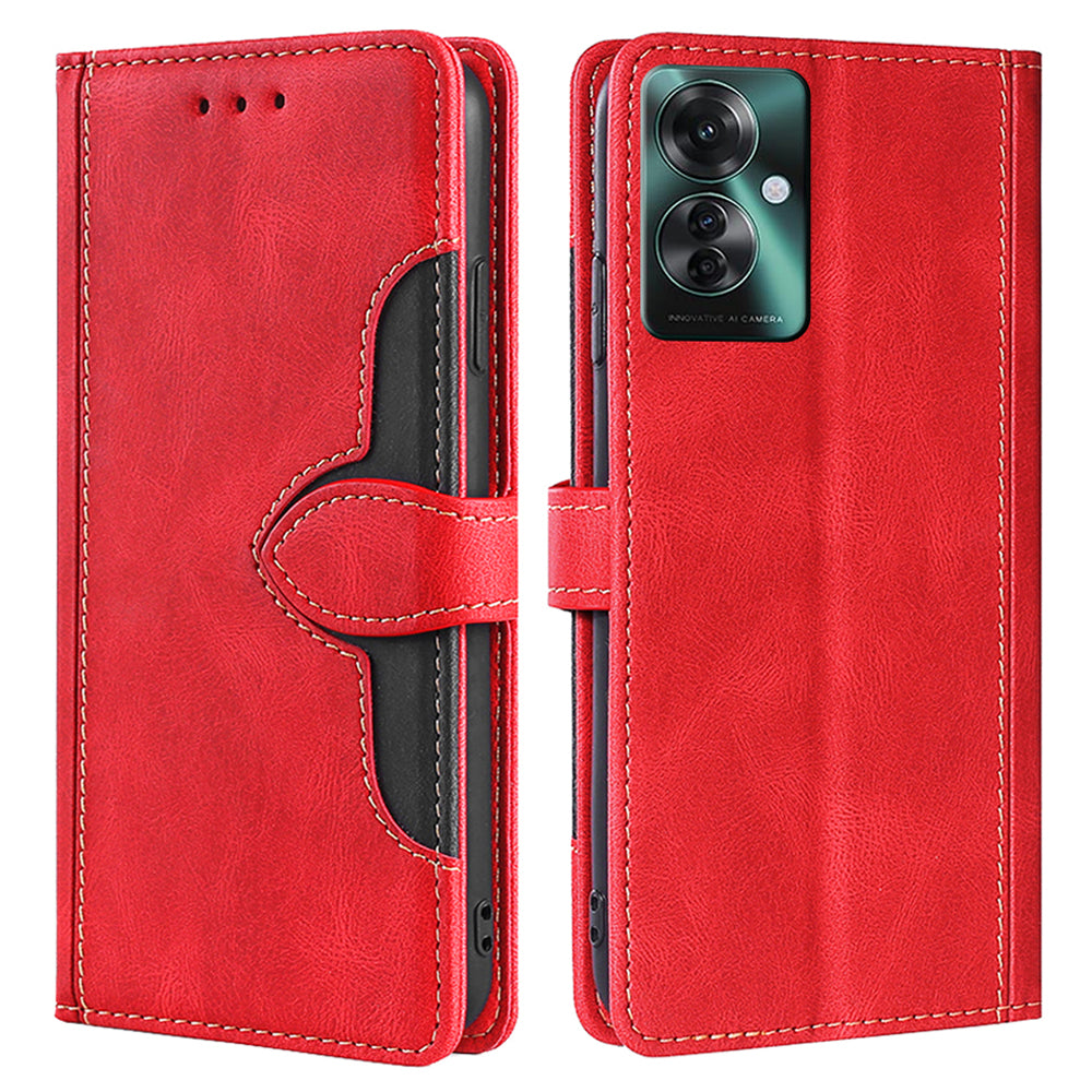 For Oppo Reno11 F 5G / F25 Pro 5G Case Skin-Touch Leather Wallet Wholesale Phone Cover - Red