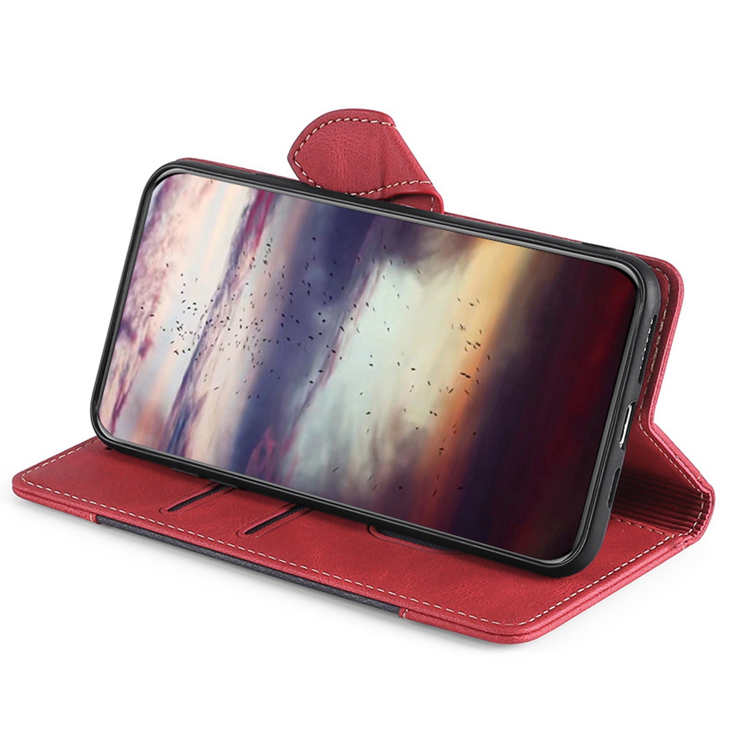 For Oppo Reno11 F 5G / F25 Pro 5G Case Skin-Touch Leather Wallet Wholesale Phone Cover - Red