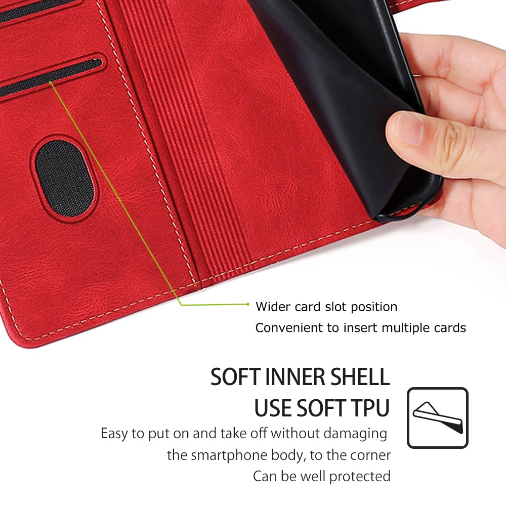 For Oppo Reno11 F 5G / F25 Pro 5G Case Skin-Touch Leather Wallet Wholesale Phone Cover - Red