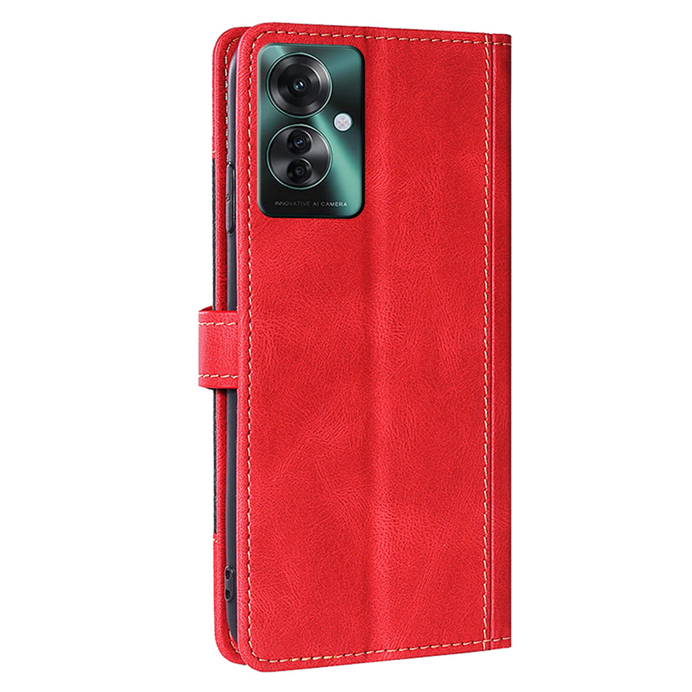 For Oppo Reno11 F 5G / F25 Pro 5G Case Skin-Touch Leather Wallet Wholesale Phone Cover - Red