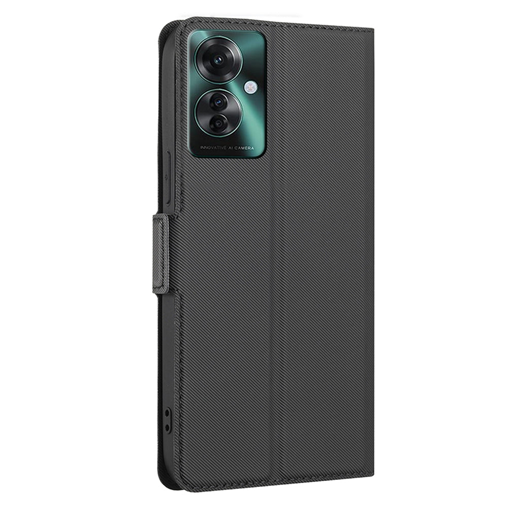 For Oppo Reno11 F 5G / F25 Pro 5G Case Twill Texture Leather Card Holders Smart Phone Coverlack - Black