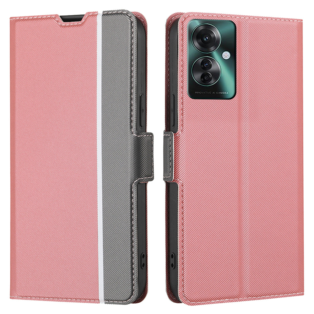 For Oppo Reno11 F 5G / F25 Pro 5G Case Twill Texture Leather Card Holders Smart Phone Coverlack - Pink