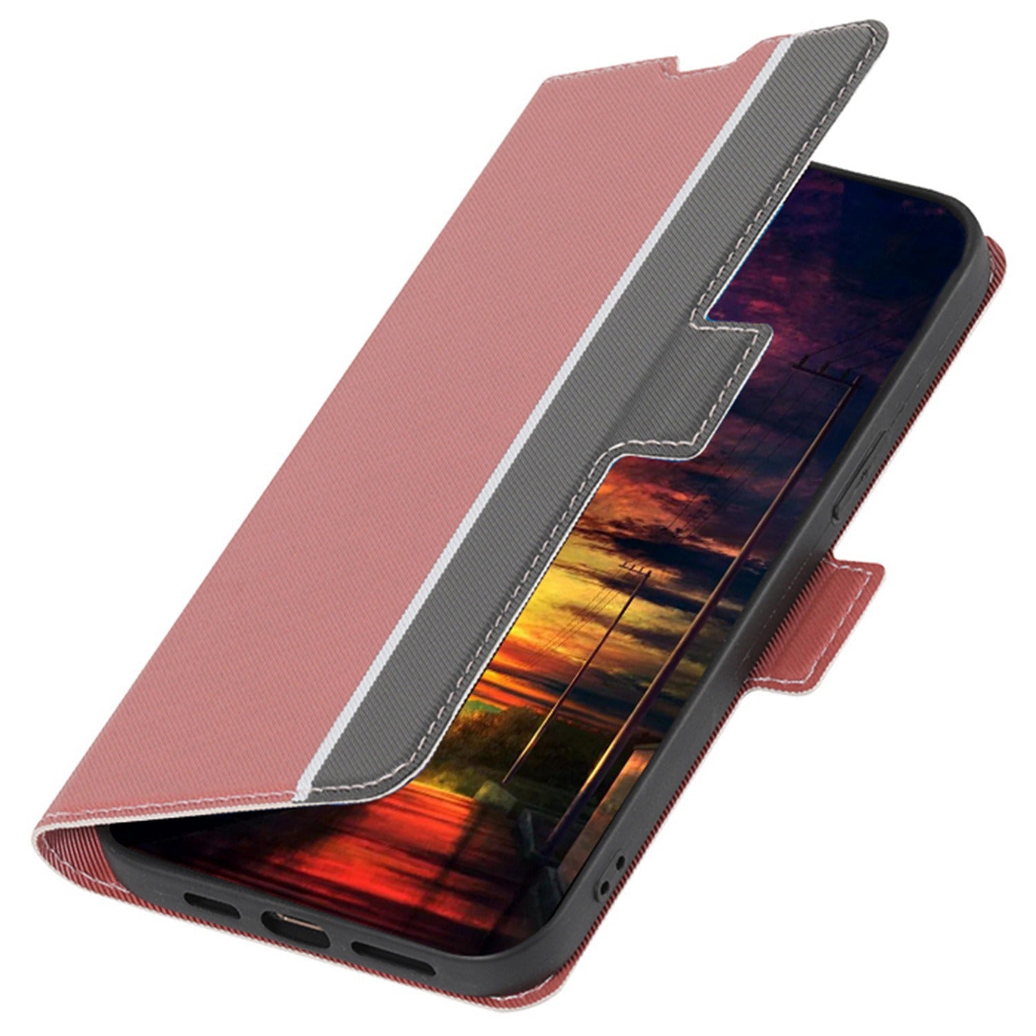 For Oppo Reno11 F 5G / F25 Pro 5G Case Twill Texture Leather Card Holders Smart Phone Coverlack - Pink