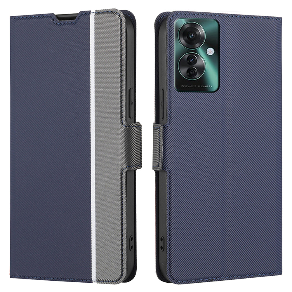 For Oppo Reno11 F 5G / F25 Pro 5G Case Twill Texture Leather Card Holders Smart Phone Coverlack - Blue