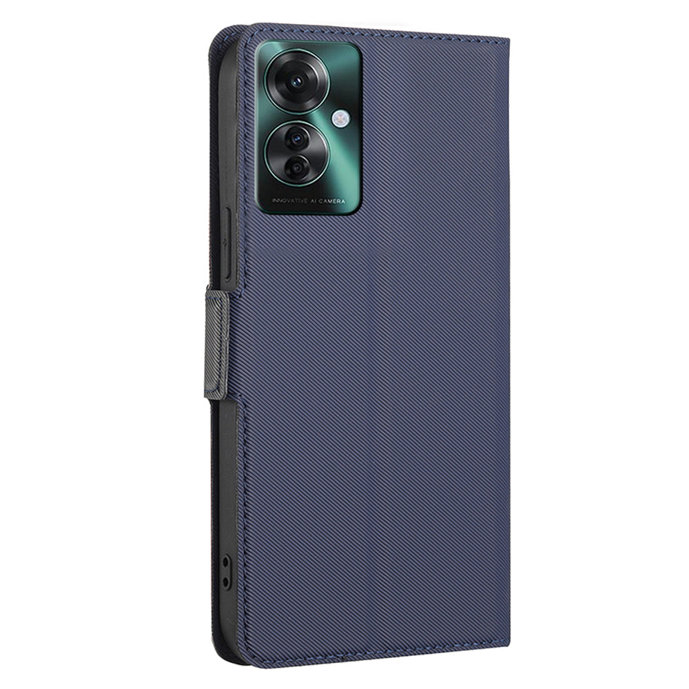 For Oppo Reno11 F 5G / F25 Pro 5G Case Twill Texture Leather Card Holders Smart Phone Coverlack - Blue