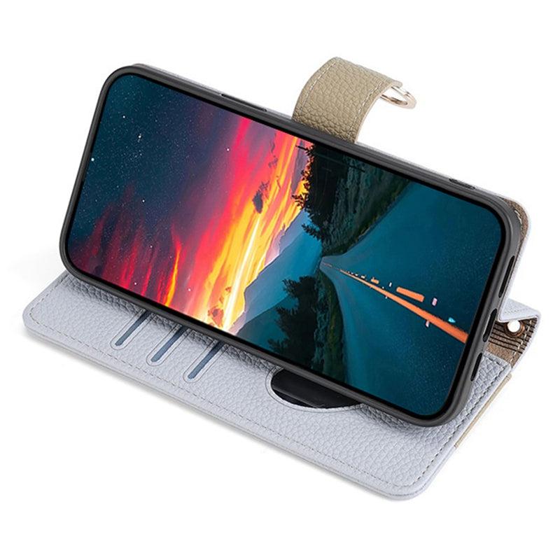 For Huawei nova 12i 4G Crossbody Case Mirror Zipper Wallet Leather Phone Cover - Blue