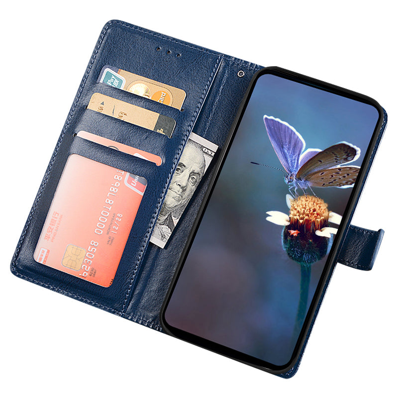 IDEWEI Leather Case for OnePlus Nord CE4 5G , Crazy Horse Texture Cover with Photo Card Slots - Brown