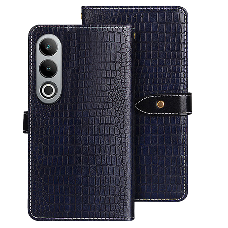 IDEWEI For OnePlus Nord CE4 5G Hands-free Stand Case Crocodile Texture PU Leather Phone Cover - Blue