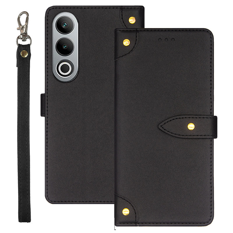 IDEWEI For OnePlus Nord CE4 5G Case PU Leather Card Slots Anti-drop Cell Phone Cover - Black