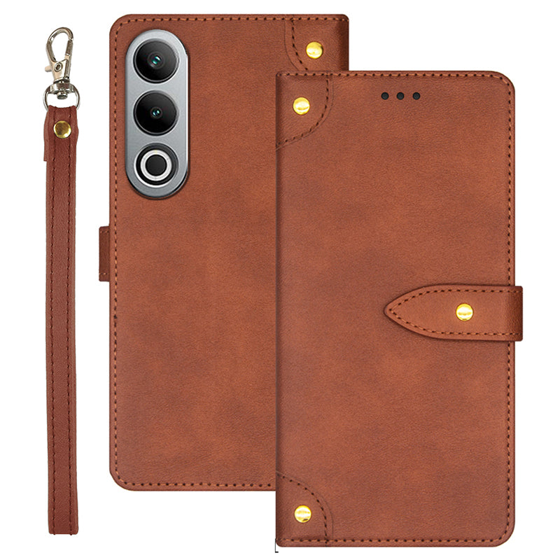 IDEWEI For OnePlus Nord CE4 5G Case PU Leather Card Slots Anti-drop Cell Phone Cover - Brown