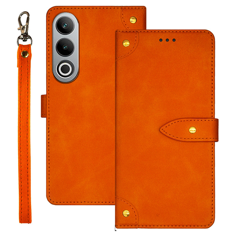 IDEWEI For OnePlus Nord CE4 5G Case PU Leather Card Slots Anti-drop Cell Phone Cover - Orange