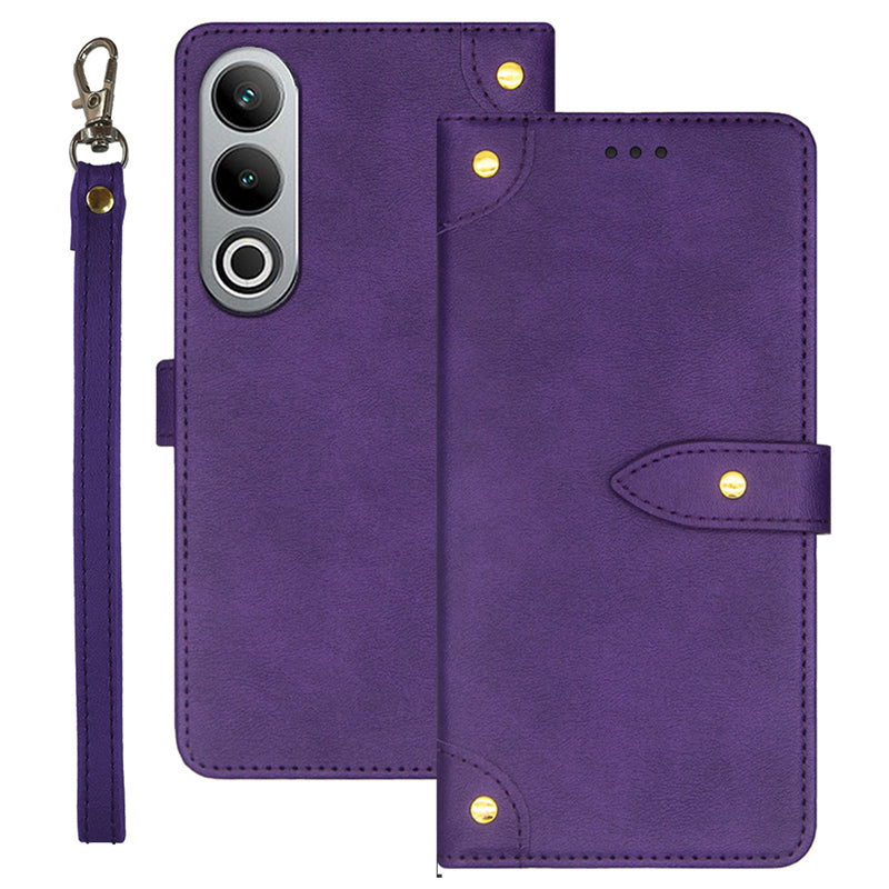 IDEWEI For OnePlus Nord CE4 5G Case PU Leather Card Slots Anti-drop Cell Phone Cover - Purple