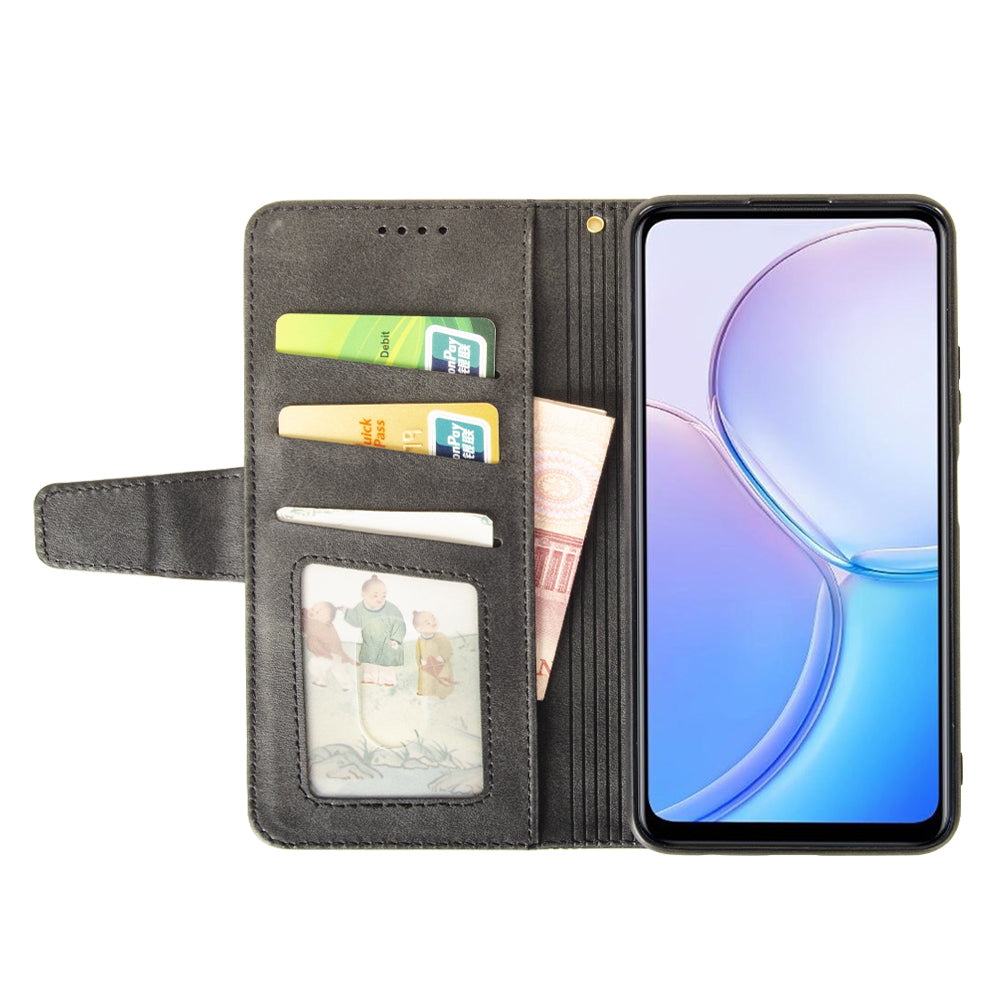 IDEWEI For OnePlus Nord CE4 5G Calf Texture Case PU Leather Phone Cover with Viewing Stand - Grey