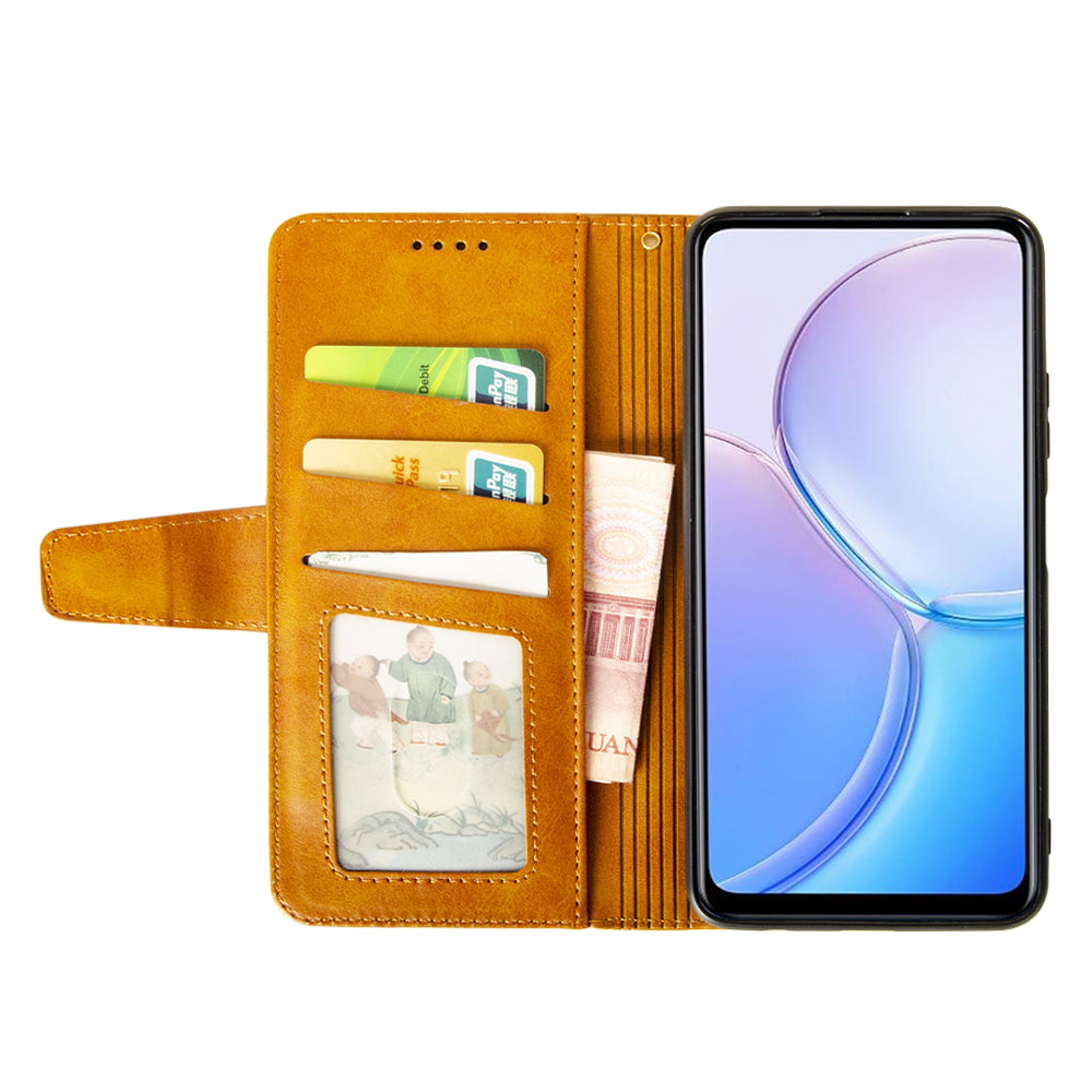 IDEWEI For OnePlus Nord CE4 5G Calf Texture Case PU Leather Phone Cover with Viewing Stand - Orange