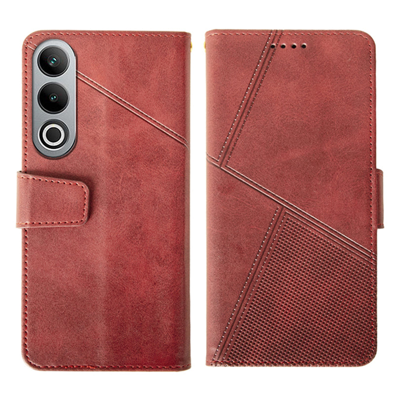 IDEWEI For OnePlus Nord CE4 5G Calf Texture Case PU Leather Phone Cover with Viewing Stand - Red