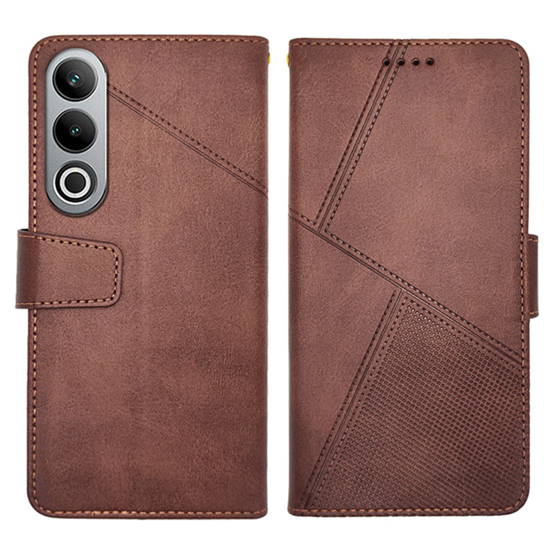 IDEWEI For OnePlus Nord CE4 5G Calf Texture Case PU Leather Phone Cover with Viewing Stand - Brown