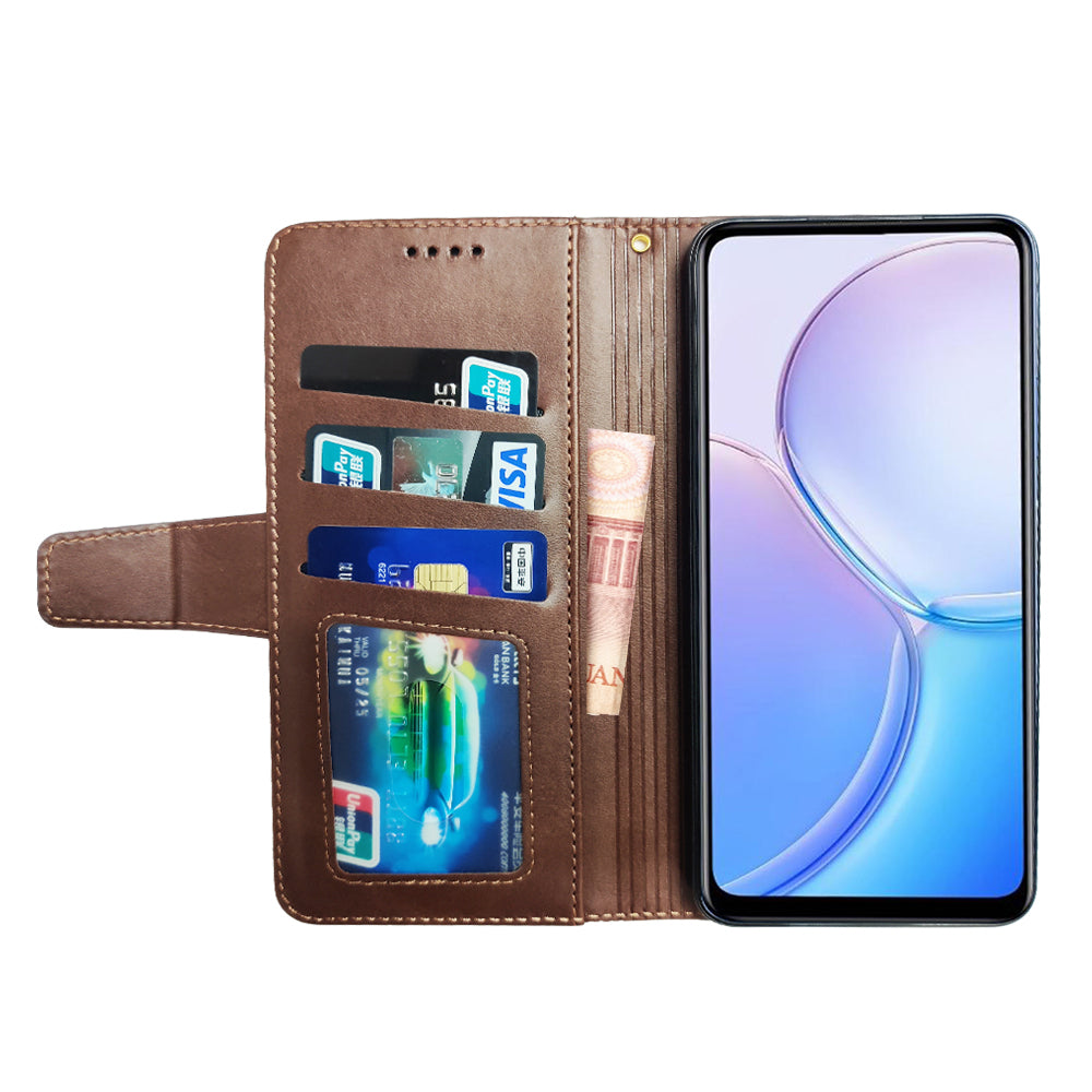 IDEWEI For OnePlus Nord CE4 5G Calf Texture Case PU Leather Phone Cover with Viewing Stand - Brown