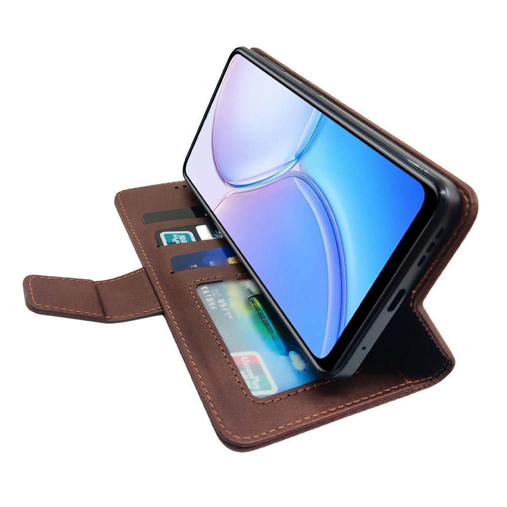 IDEWEI For OnePlus Nord CE4 5G Calf Texture Case PU Leather Phone Cover with Viewing Stand - Brown