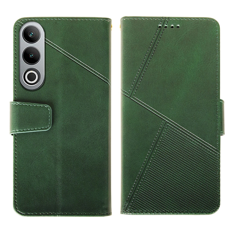 IDEWEI For OnePlus Nord CE4 5G Calf Texture Case PU Leather Phone Cover with Viewing Stand - Green