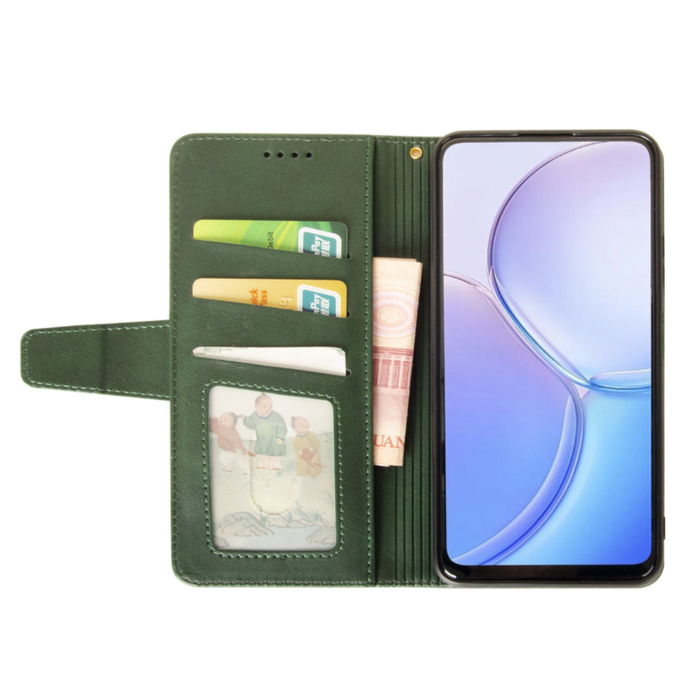 IDEWEI For OnePlus Nord CE4 5G Calf Texture Case PU Leather Phone Cover with Viewing Stand - Green