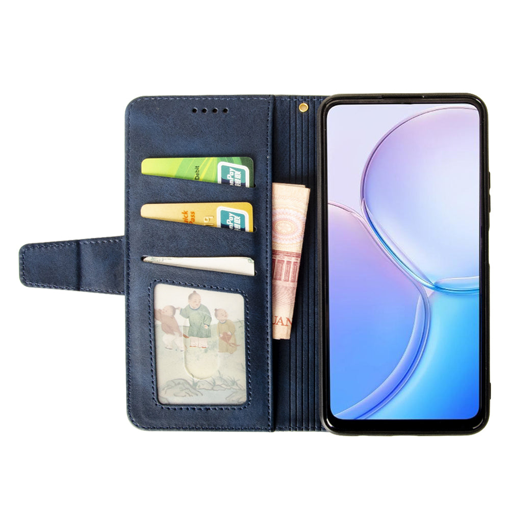 IDEWEI For OnePlus Nord CE4 5G Calf Texture Case PU Leather Phone Cover with Viewing Stand - Blue