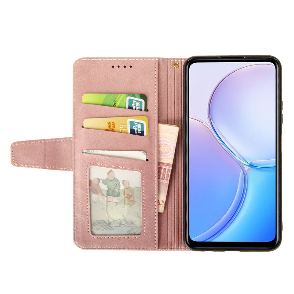 IDEWEI For OnePlus Nord CE4 5G Calf Texture Case PU Leather Phone Cover with Viewing Stand - Pink