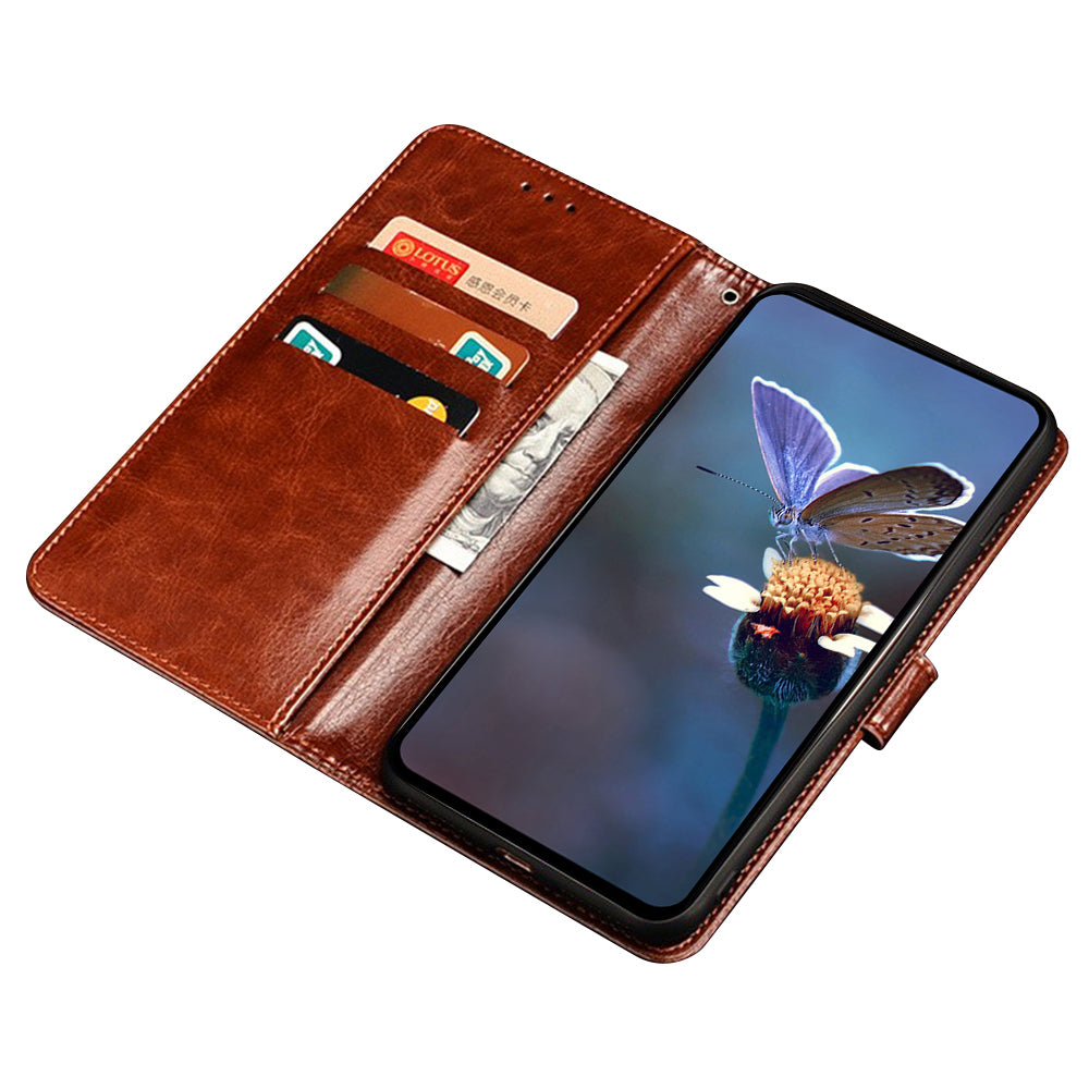 IDEWEI For OnePlus Nord CE4 5G Case PU Leather Wallet Stand Full Protection Phone Cover - Brown