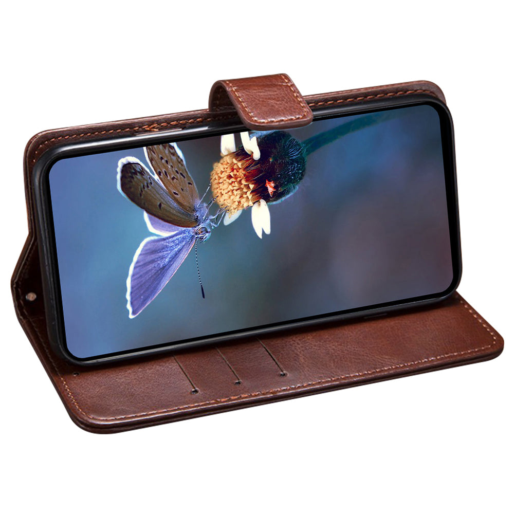 IDEWEI For OnePlus Nord CE4 5G Case PU Leather Wallet Stand Full Protection Phone Cover - Brown