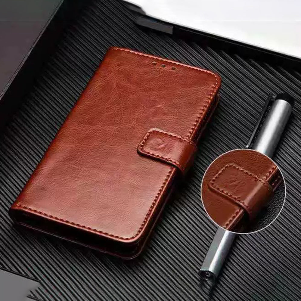 IDEWEI For OnePlus Nord CE4 5G Case PU Leather Wallet Stand Full Protection Phone Cover - Brown