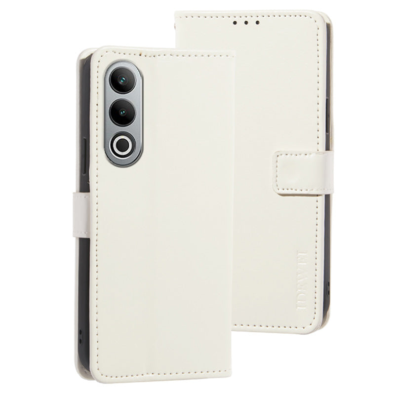 IDEWEI For OnePlus Nord CE4 5G Case PU Leather Wallet Stand Full Protection Phone Cover - White