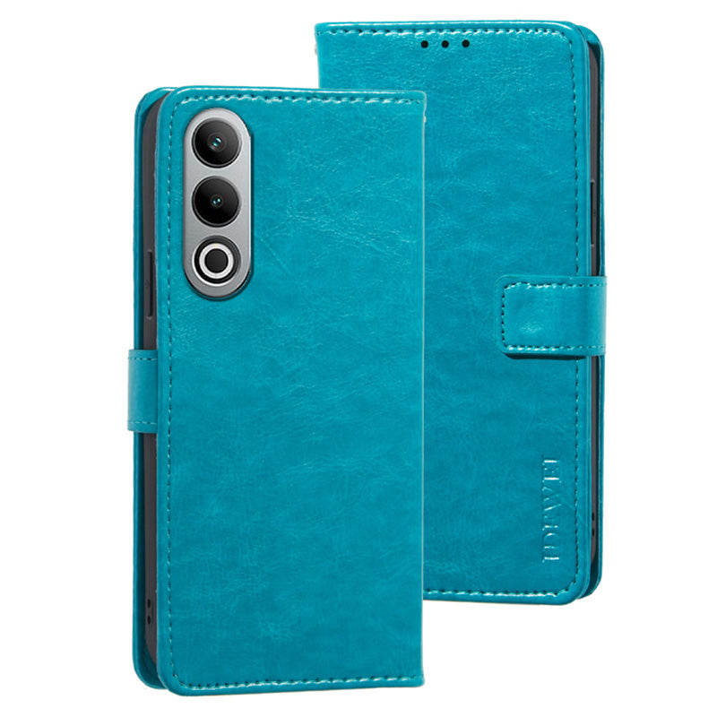 IDEWEI For OnePlus Nord CE4 5G Case PU Leather Wallet Stand Full Protection Phone Cover - Sky Blue