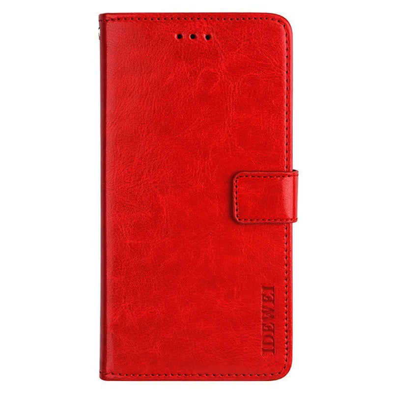 IDEWEI For OnePlus Nord CE4 5G Case PU Leather Wallet Stand Full Protection Phone Cover - Red