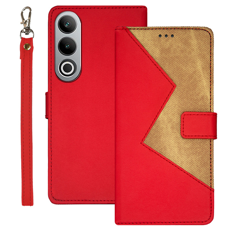 IDEWEI For OnePlus Nord CE4 5G Case Card Slots Leather Cover Phone Accessories Distributors - Red