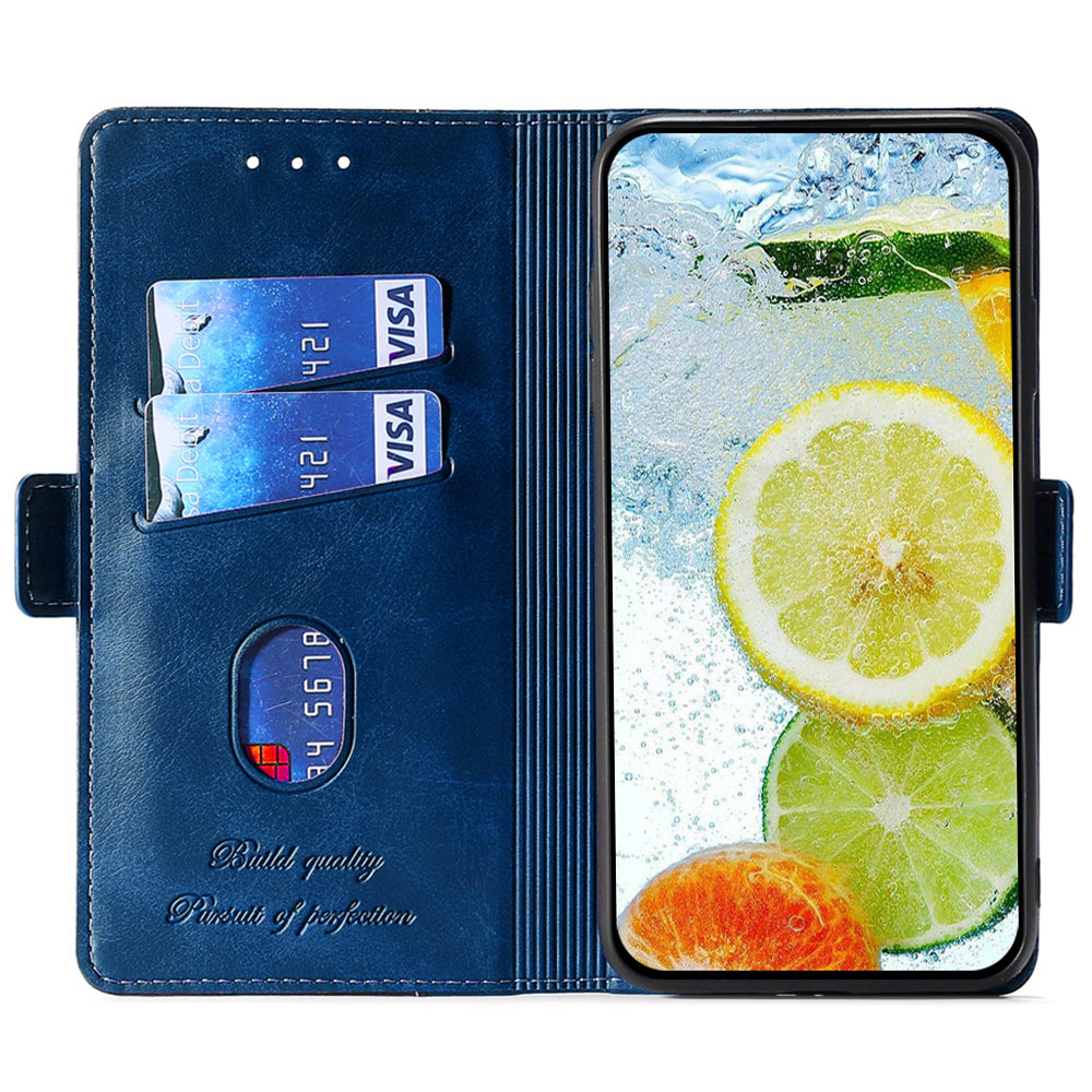 For OnePlus Ace 3V 5G Case Dual-color Flip Stand Card Holder Leather Phone Cover - Blue+Grey