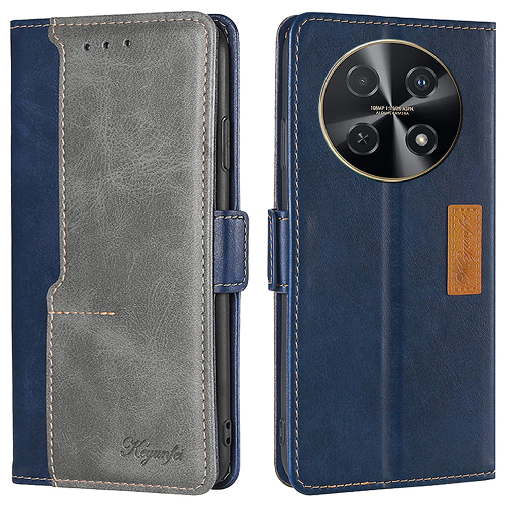 For Huawei nova 12i 4G Case Dual-Color Stand Leather Flip Phone Cases Wholesale - Blue+Grey