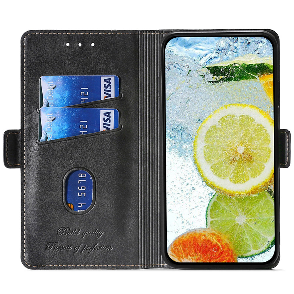 For Huawei nova 12i 4G Case Dual-Color Stand Leather Flip Phone Cases Wholesale - Black+Grey