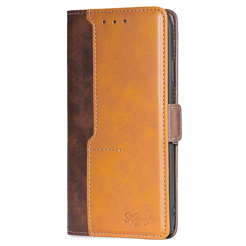 For Huawei nova 12i 4G Case Dual-Color Stand Leather Flip Phone Cases Wholesale - Dark Brown+Gold