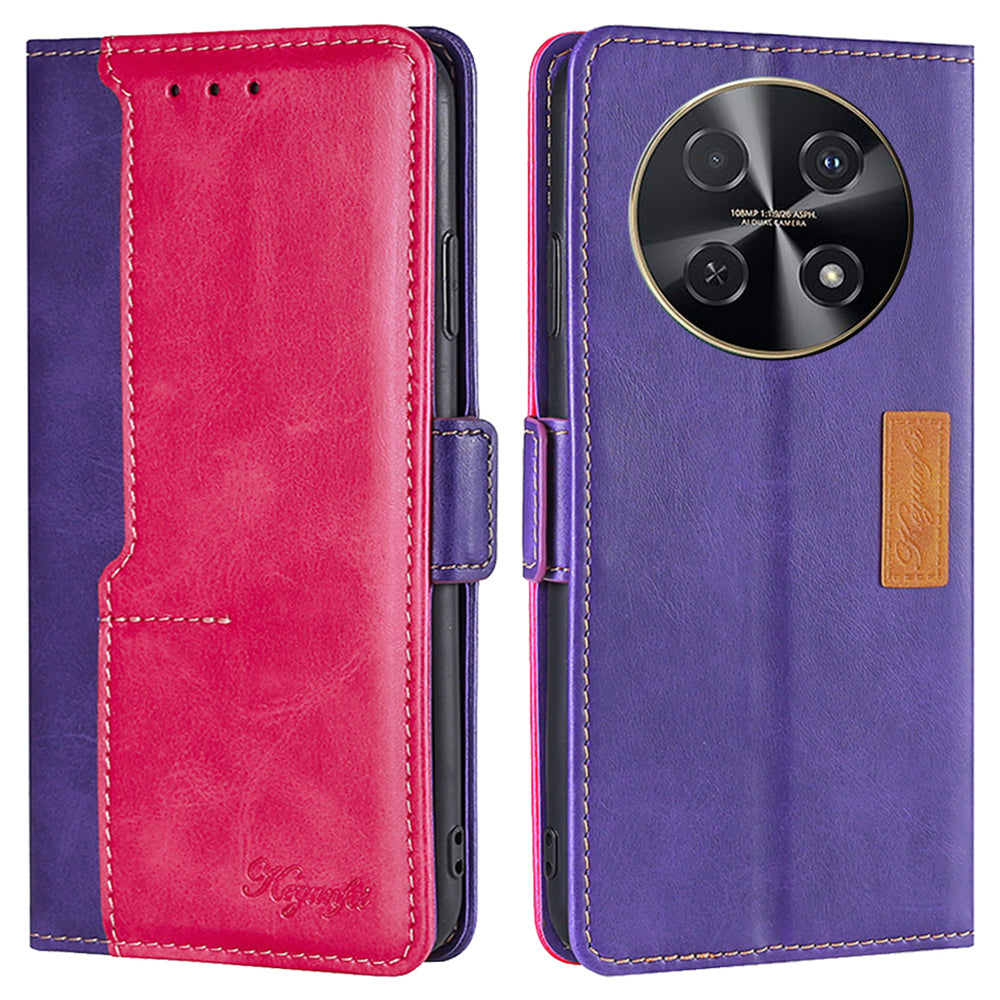 For Huawei nova 12i 4G Case Dual-Color Stand Leather Flip Phone Cases Wholesale - Rose+Purple