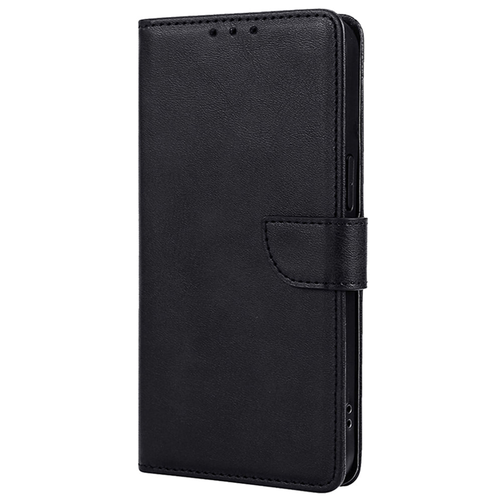 For OnePlus Ace 3V 5G Case Stand PU Leather+TPU Drop-resistant Phone Cover - Black