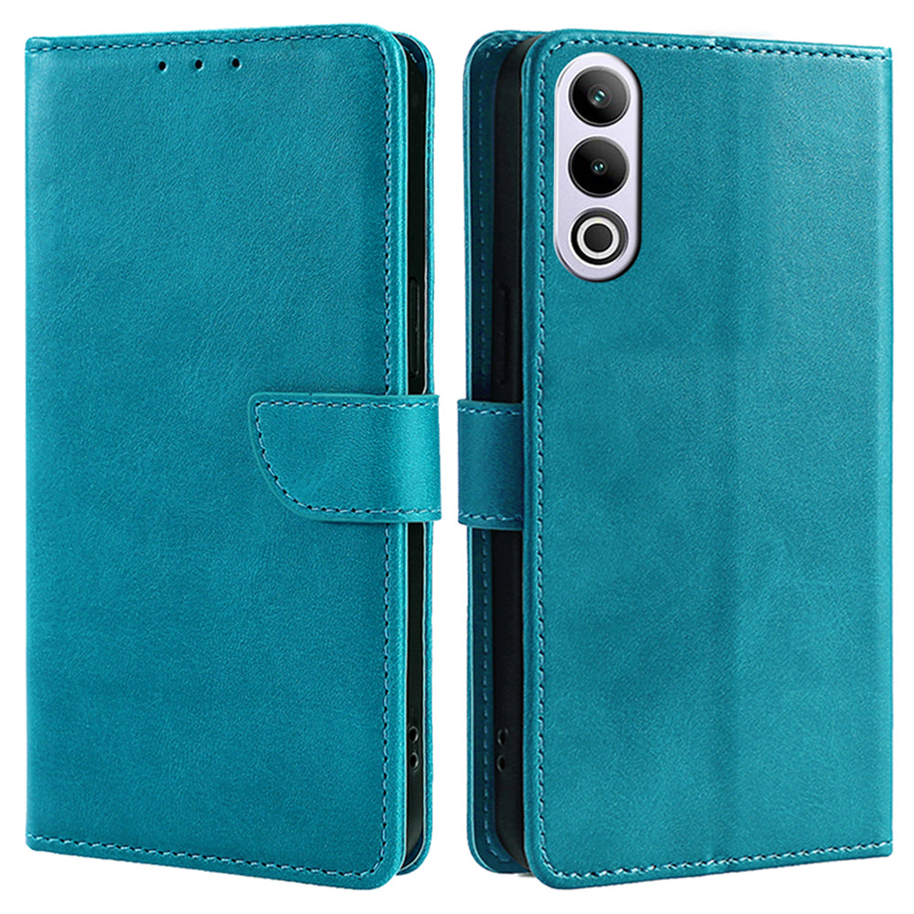 For OnePlus Ace 3V 5G Case Stand PU Leather+TPU Drop-resistant Phone Cover - Baby Blue