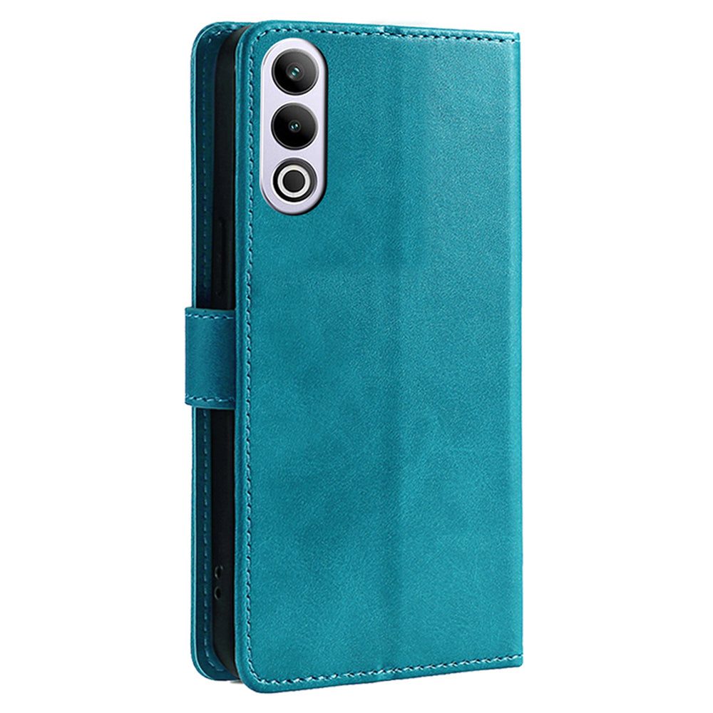 For OnePlus Ace 3V 5G Case Stand PU Leather+TPU Drop-resistant Phone Cover - Baby Blue