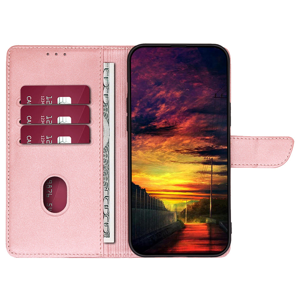 For OnePlus Ace 3V 5G Case Stand PU Leather+TPU Drop-resistant Phone Cover - Rose Gold