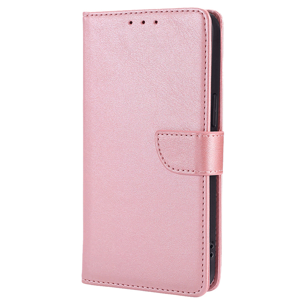 For OnePlus Ace 3V 5G Case Stand PU Leather+TPU Drop-resistant Phone Cover - Rose Gold