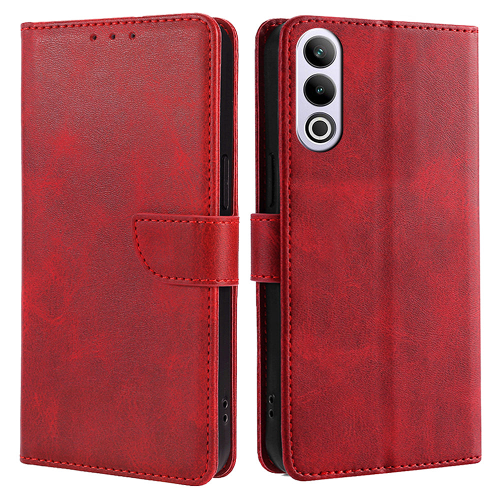 For OnePlus Ace 3V 5G Case Stand PU Leather+TPU Drop-resistant Phone Cover - Red